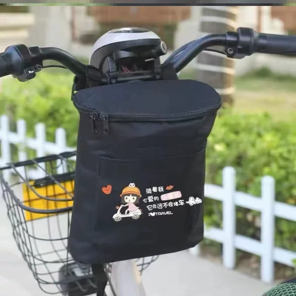 Electric Scooter Hanging Bag Bicycle Storage Bag Electric Bike Front Storage Pouch with 3D Pattern