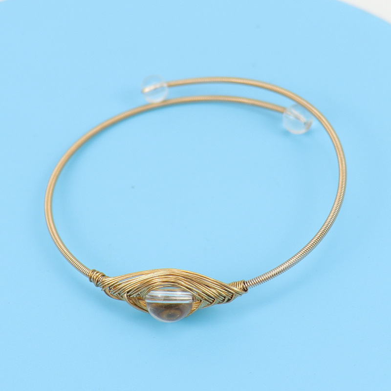 Fashion Geometric natural stone Copper Plating Bangle 1 Piece