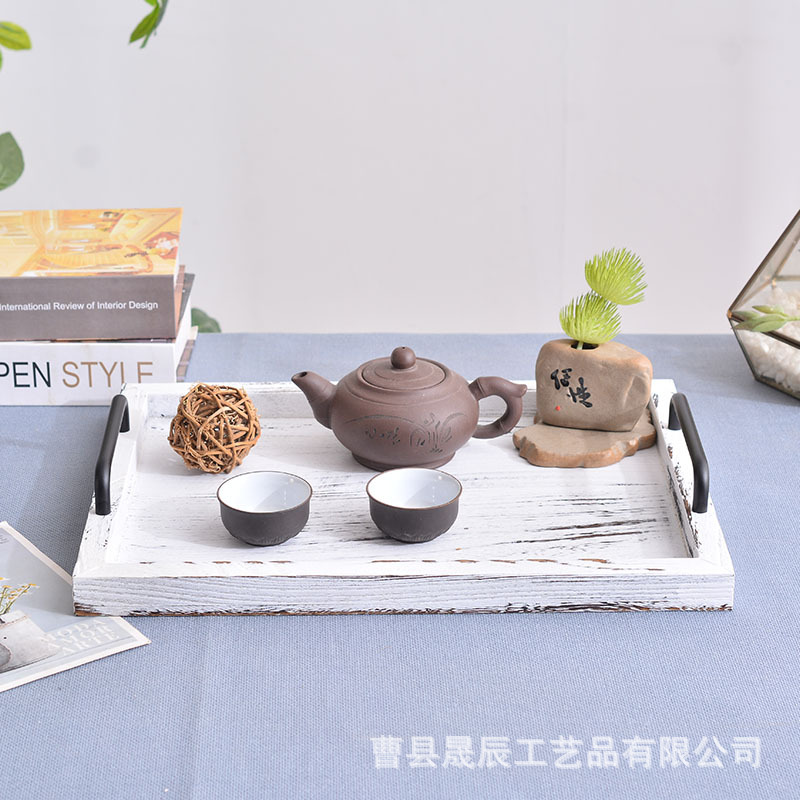 En stock bandeja de madera americana hogar salón fruta té bandeja casual tarde té pastel pan Zen té bandeja