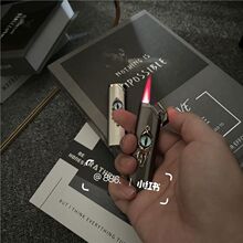 【一件代发】恶魔之眼金属打火机防风充气防爆创意克苏鲁粉色火焰