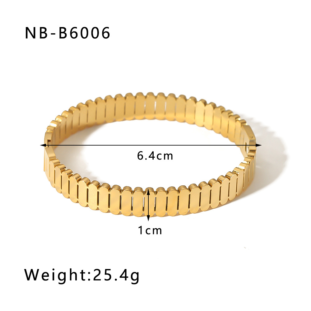 Vente chaude Nouveau Bracelet Zircon Chiffre Romain Losange Bijoux Pentagramme En Acier Inoxydable Plaqué Véritable Bijoux En Or_voghion.com