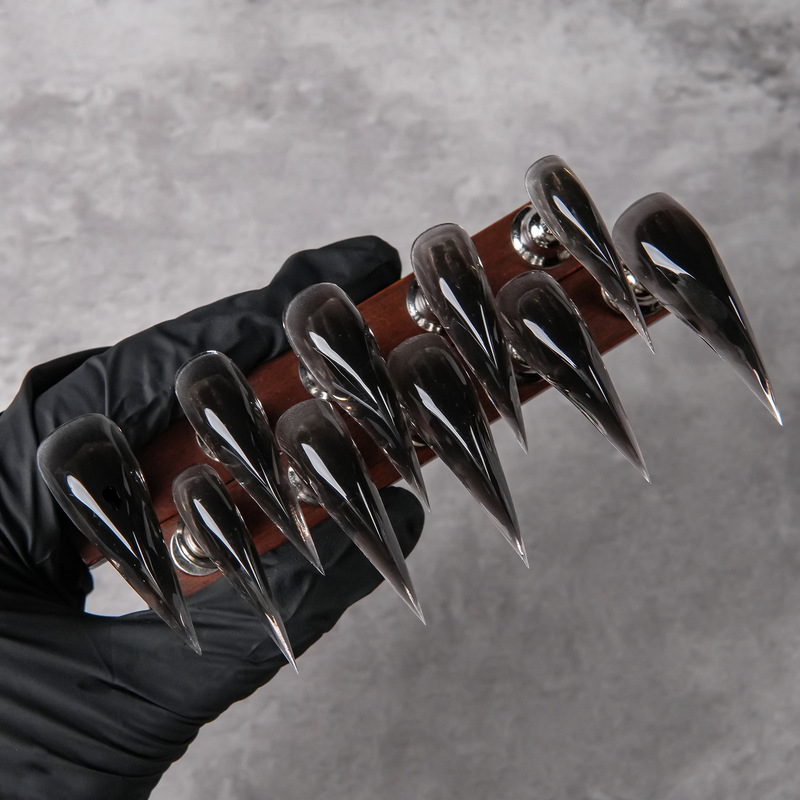 European and American Hot Girl Style Dragon Claw Wearable Nails, Ultra-Sharp Black Fake Nails, High-End Detachable Manicure