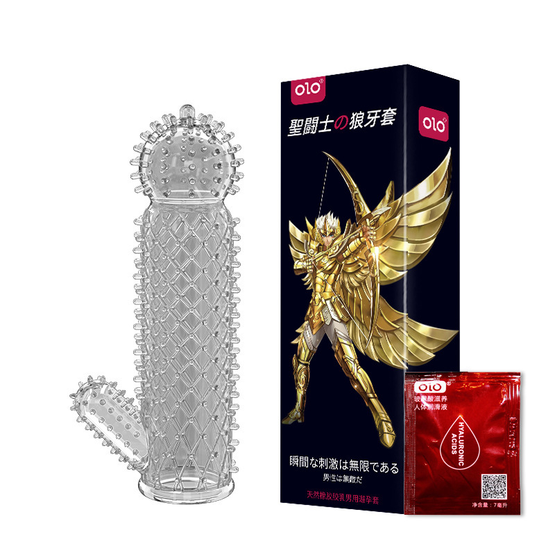 olo透明情趣狼牙套男用阴茎套水晶套夫妻玩具成人用品硅胶套批发