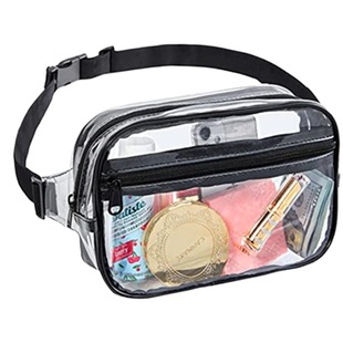Spot wholesale Amazon new PVC transparent sports fitness travel waist bag large capacity businessman mobile phone bag
