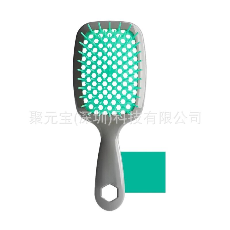 オリジナル UN 多機能マッサージ中空ハニカムグリッドコームヘアスムージングウェットとドライ両用ヘアブローヘアスタイリングコーム|undefined
