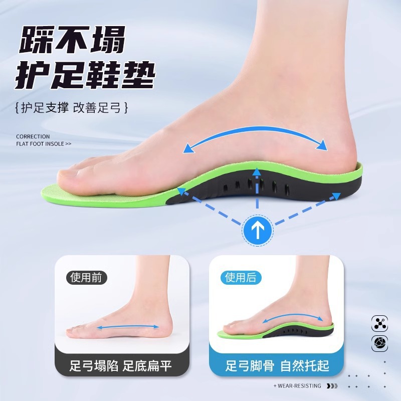 Comercio exterior explosivo pie plano plantilla de corrección de zapatos ortopédicos de alta calidad valgus arco de ocho caracteres de corrección de pie plantilla de artefactos de zapatos