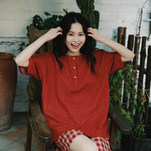 红意62-本命年女士睡衣夏季短袖可外穿大红色纯棉家居服大码夏天