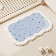 シンプルな風浴室マット冬の入浴吸水速乾滑り止めマットトイレの入り口のぬいぐるみが厚いカーペット