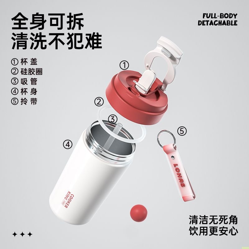 De alto aspecto taza de café portátil taza de paja de acero inoxidable 316 taza de vacío portátil pareja taza de agua de fábrica al por mayor