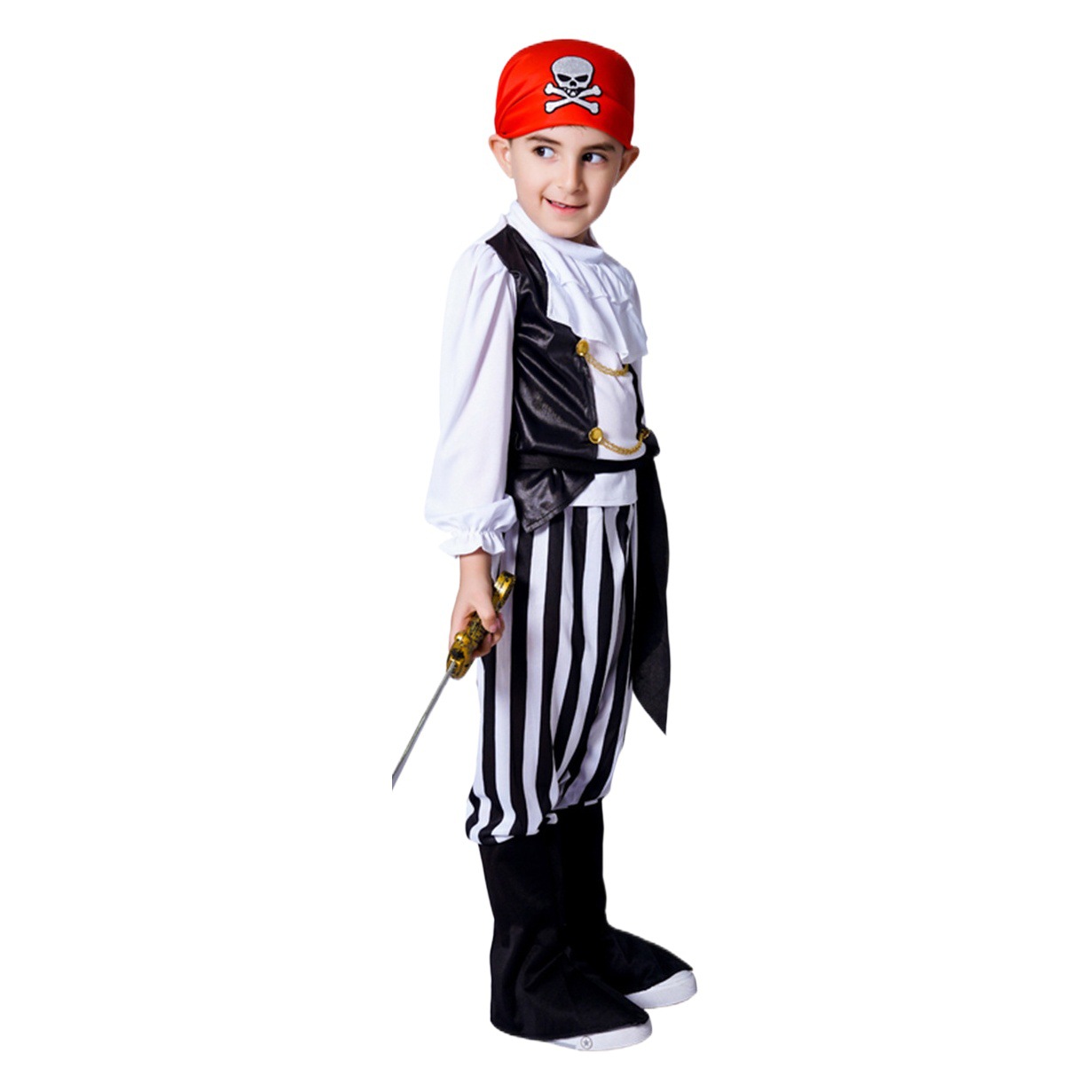 Traje de pirata de los hombres frescos de los niños transfronterizos Halloween carnaval niños pirata fiesta traje Cosplay traje
