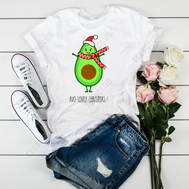 Avocado Christmas T shirt cute cartoon Avocado Christmas T-shirt