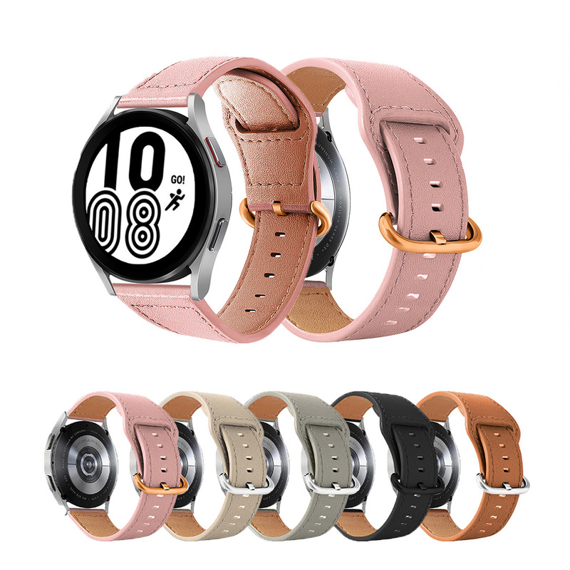 Suitable for Samsung Watches Galaxy Watch4567 Genuine Leather Strap 20-22mm Replacement Wristband in Stock