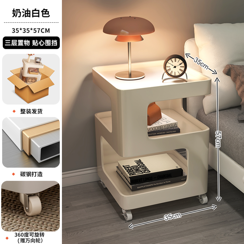 Taberna de cama de hierro forjado nicho de diseño dormitorio doméstico 2025 explosión creativo pequeño estante de cabecera sin formaldehído image 12
