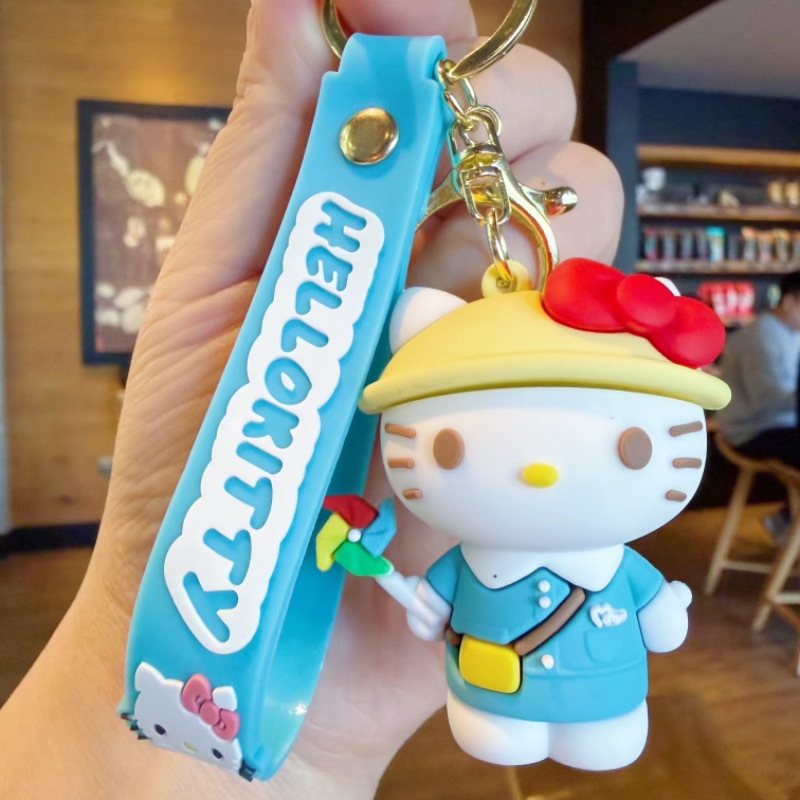 Llavero de Peluche de Gato Kuromi de Sanrio de Tercera Generación, Colgante para Llaves de Coche, Pequeño Regalo para Estudiantes