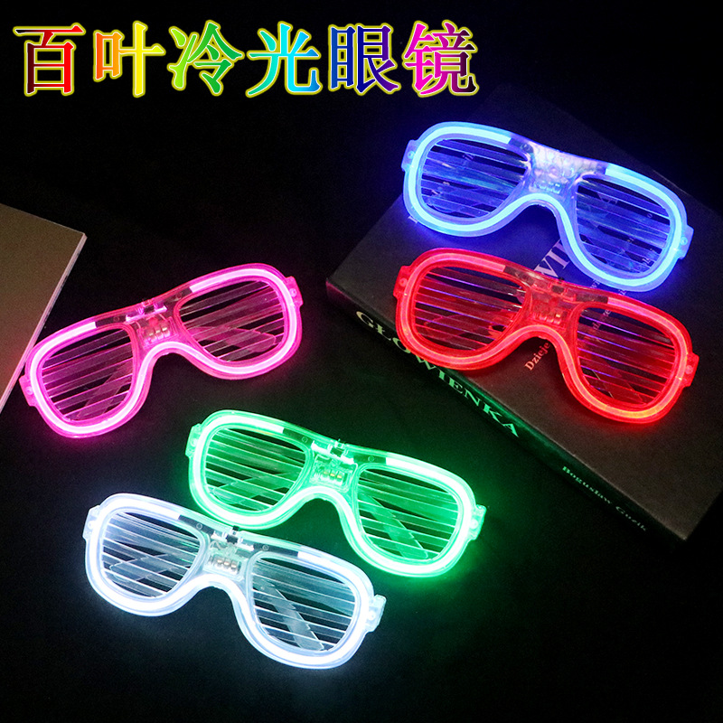 Creativo de moda de tres bloques flash gafas luminosas tecnología sentido bar disco fiesta cóncava forma Festival de Música gafas