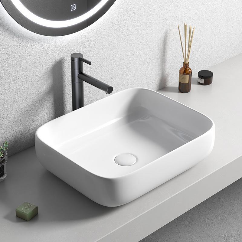 Nórdico simple mesa de lavabo cuadrado de cerámica lavabo del hogar lavabo único Cuenca del arte pequeño tamaño
