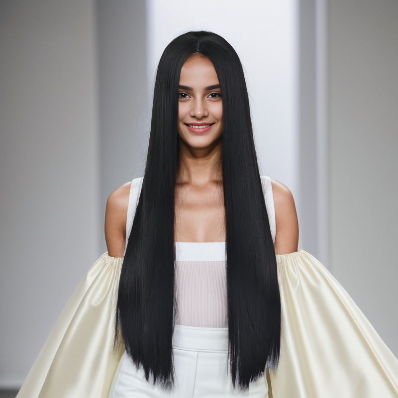 Parrucca sintetica Parrucca Wansheng 80 cm Media lunghezza Diritta Multi colore Universale Cosplay Capelli finti Set testa completa da donna_voghion.com