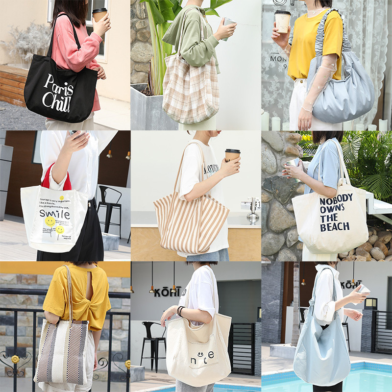 Big Sale! Japanese and Korean Casual Literary Canvas Bag Handbag Internet Celebrity Fashion Stylish Trendy Nylon Shoulder Bag Women's Bag Big Sale! Japanese and Korean Casual Literary Canvas Bag Handbag Internet Celebrity Fashion Stylish Trendy Nylon Shoulder Bag Women's Bag