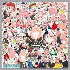 アニヤ落書きステッカー50枚、パーソナライズされたクロスボーダー日本のコミックスパイままごと装飾ウォーターカップ携帯電話ケースステッカー