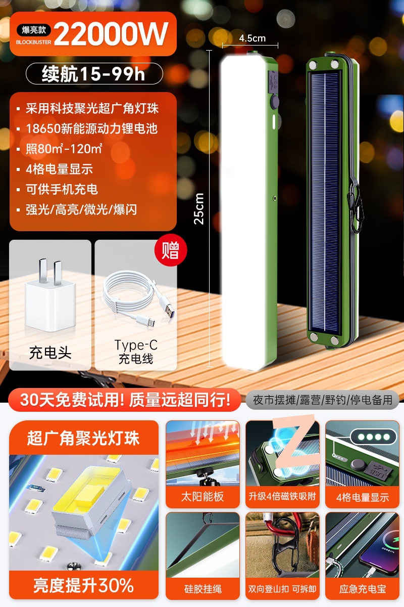 Luz de carga LED luz de emergencia de iluminación de corte de energía atracción magnética inalámbrica camping móvil puestos al aire libre luz de la noche al por mayor