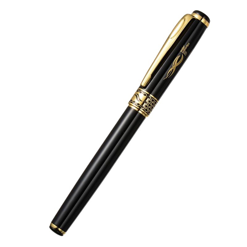 Embossed grid metal signature pen metal ball pen insert set neutral gift advertising pen black business stainless steel