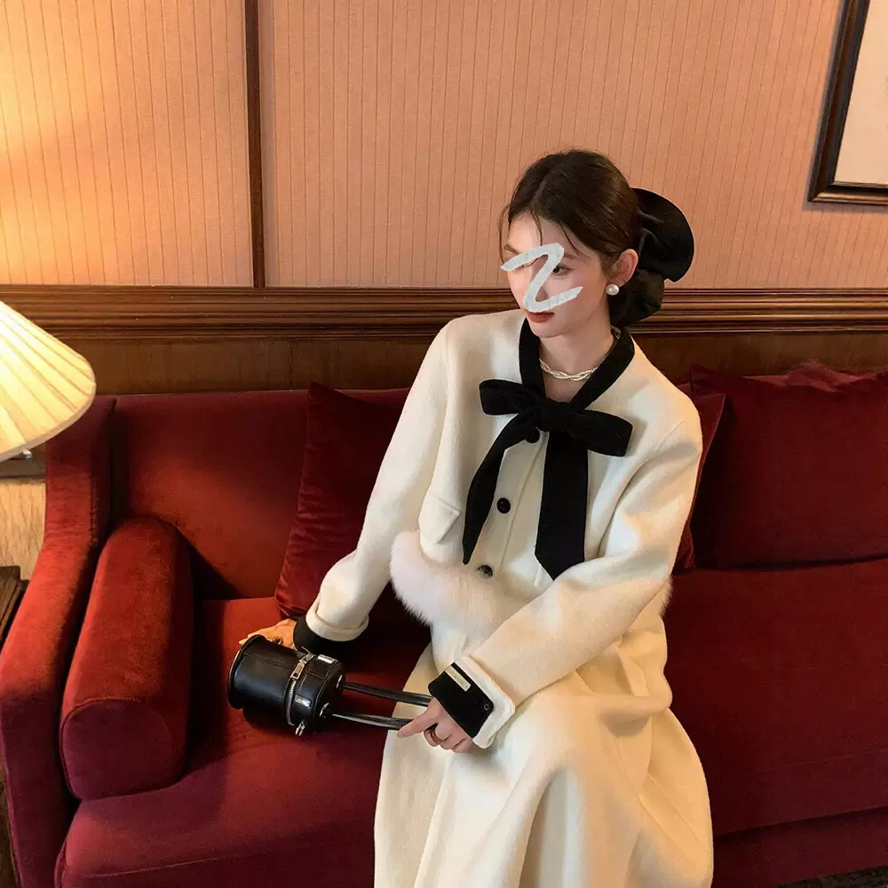 51975蝴蝶结名媛富家千金女2025秋冬新款气质小香风时尚大码套装