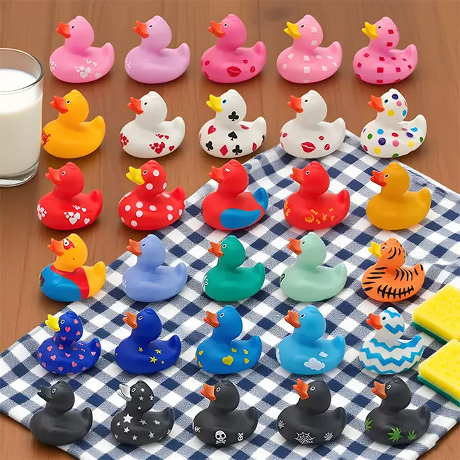 搪胶公仔大号小黄鸭造型鸭工具鸭派对鸭摆件装饰4寸8寸厂家现货