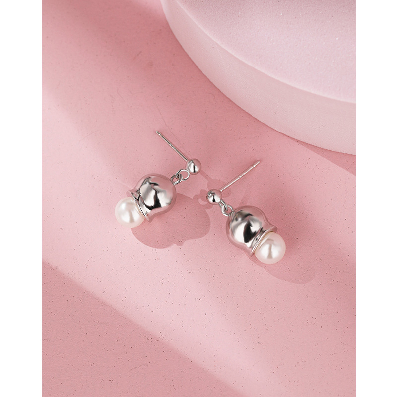 925 plata esterlina orquídea perla stud pendientes nicho femenino luz de lujo de alto grado pendientes 2023 nuevos pendientes de flores