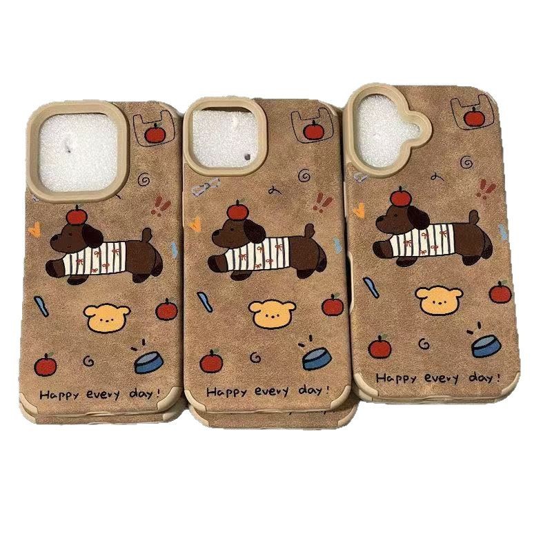 Nuevo cachorro para iPhone 16 funda para teléfono móvil Apple 15promax/14 anti-caída 13pro12 piel de cordero 11