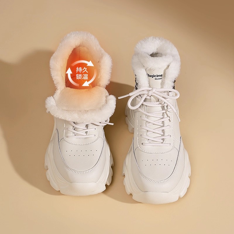 Zapatos antiguos Dengjia de terciopelo de alto nivel para mujeres 2025, nuevos zapatos de invierno de algodón de nieve casuales.