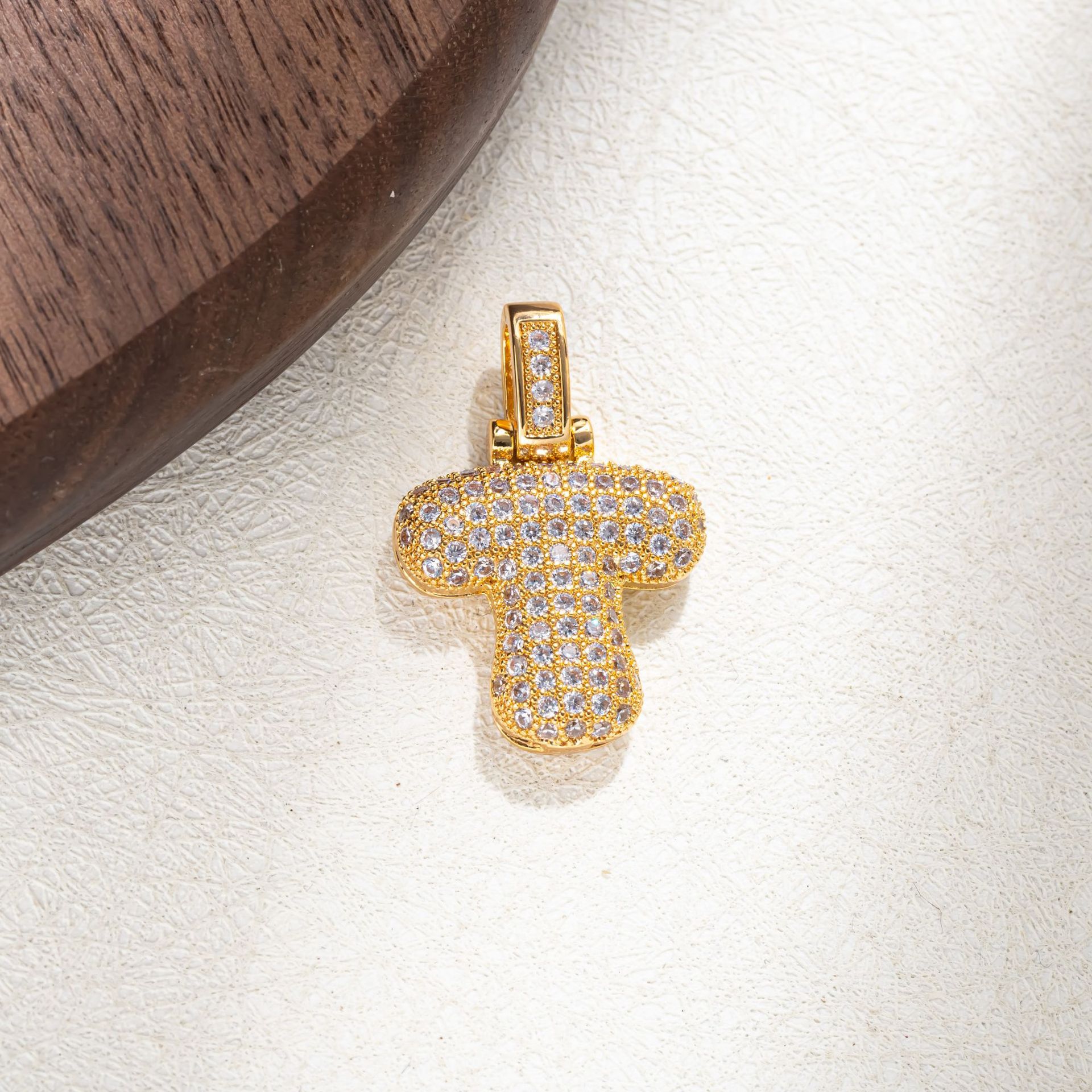 7g Weight Pendant Jewelry Making Type Golden Plated Plating Material Zircon Inlay Material 1 Piece Quantity Casual Occasion Copper Material Letter Pattern Women's Gender Simple Style Style Plating Craft 1 Piece Copper Zircon Letter Pendant 21