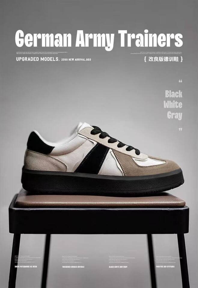 Giày sneaker nam kiểu Đức cổ thấp đế dày tăng chiều cao, giày thể thao casual thoáng khí — 8767 màu đen, 8767m màu chi tiết 1