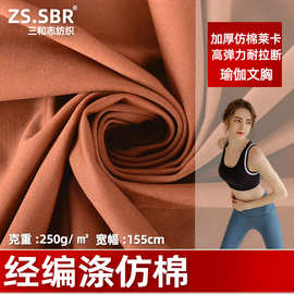 当天发货涤纶莱卡布柔软耐磨瑜伽服面料高弹力运动布料塑腰泳衣布