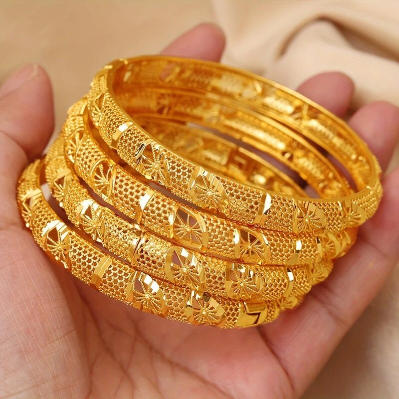 Cross-border hot-selling 24K bracelet, Dubai India bride's light luxury style women's wedding vintage bracelet jewelry wholesale Cross-border hot-selling 24K bracelet, Dubai India bride's light luxury style women's wedding vintage bracelet jewelry wholesale