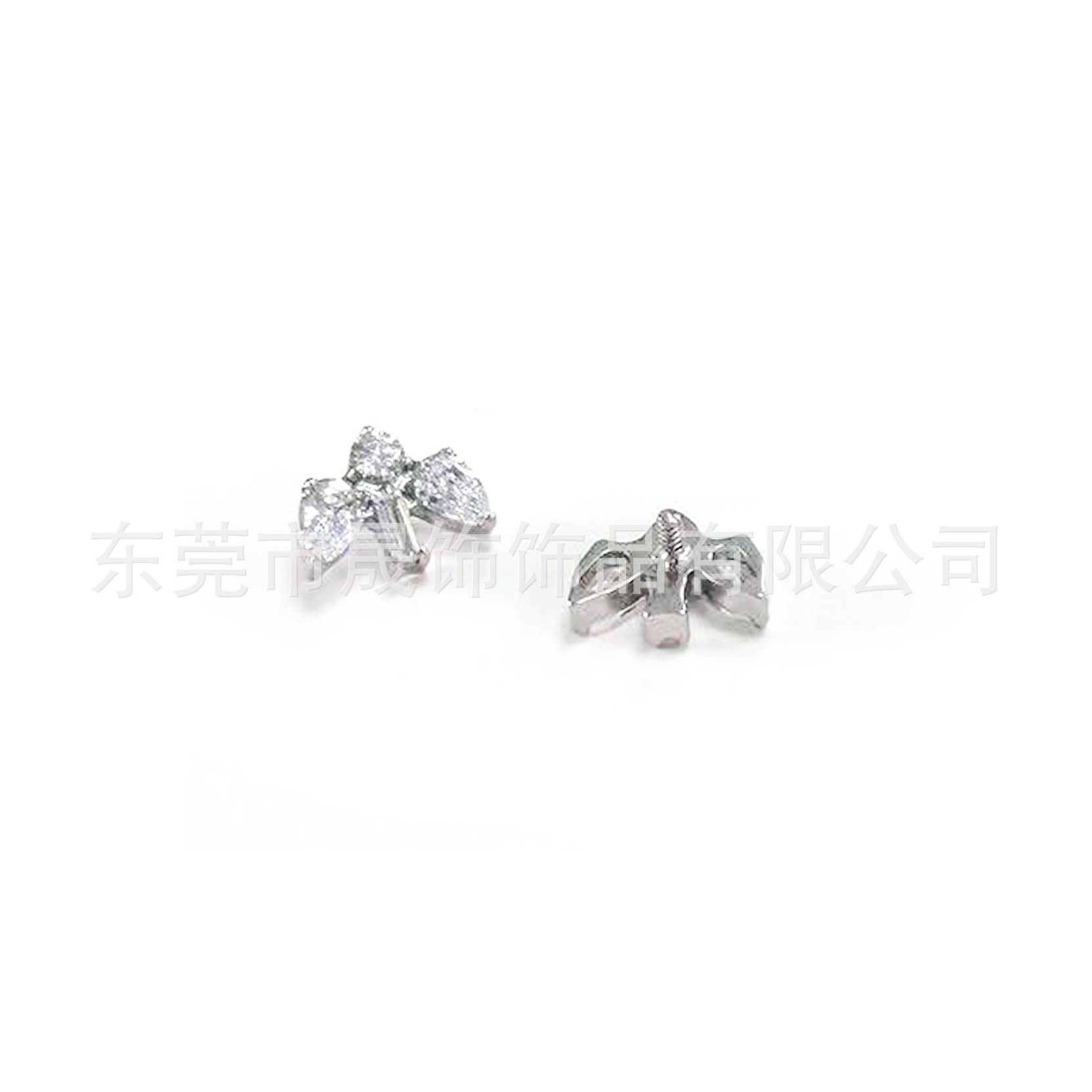 F136 Titanium Alloy 方 Zirconia 马眼小圆 Zirconia Ear Stud G23 Titanium Internal Thread Cubic Zirconia Labret Stud 穿孔 Jewelry 头部