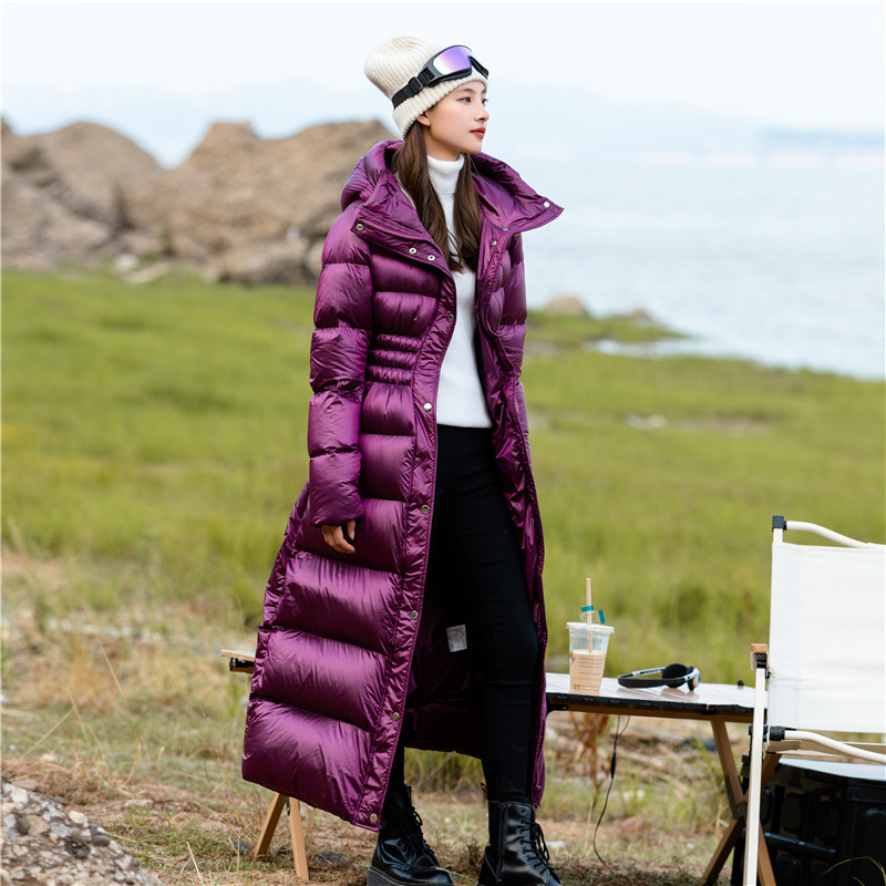 Zhubya 95 White Duck down Glossy Ultra-Thick Slim Fit over the Knee to Ankle Winter 2023 New Extra Long down Jacket for Women Zhubya 95 White Duck down Glossy Ultra-Thick Slim Fit over the Knee to Ankle Winter 2023 New Extra Long down Jacket for Women