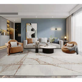 家用客厅地毯耐脏易打理轻奢卧室高级感无甲醛威尔顿机织地毯防污