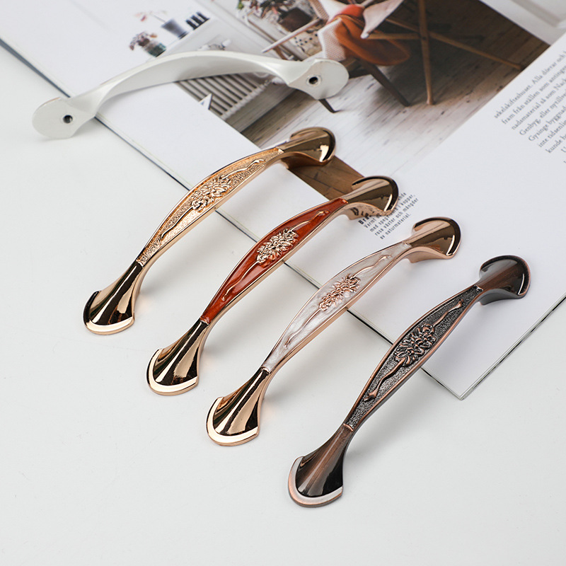 European-style ivory white handle amber cabinet handle modern minimalist solid furniture small handle antique drawer handle