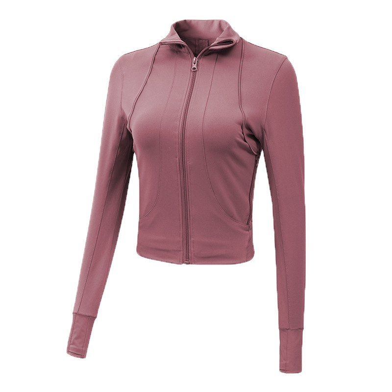 Stand Collar full zipper sports jacket new net red yoga clothes long sleeve BF style women's handsome running fitness top jacket Stand Collar full zipper sports jacket new net red yoga clothes long sleeve BF style women's handsome running fitness top jacket