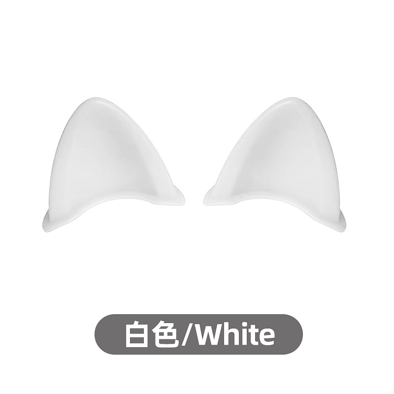 단색 고양이 귀 화이트