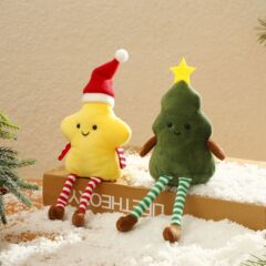 クロスボーダー新型クリスマスツリー五芒星公仔ストラップ漫画ぬいぐるみクリスマス装飾プレゼント置物