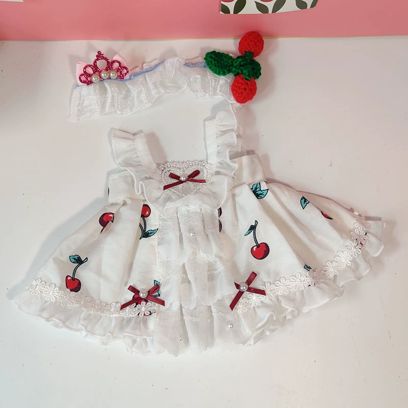 Кукла, платье, юбка, 30 см, с маленькими мишками, детская одежда