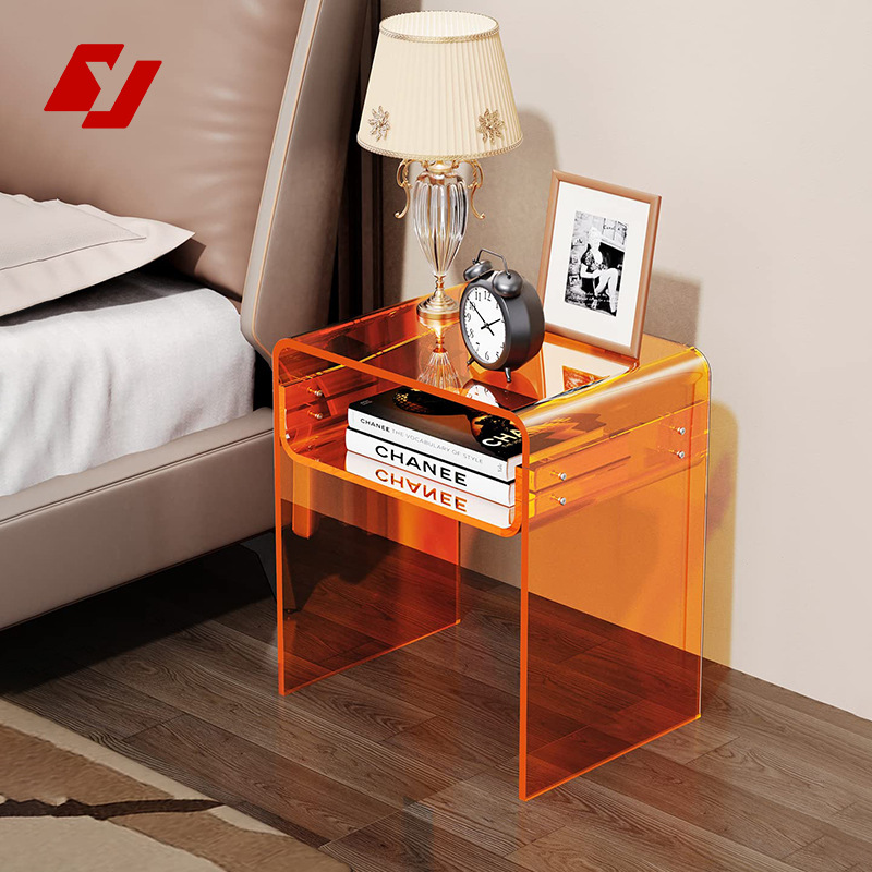Cross-Border Acrylic Transparent Bedside Table Modern Minimalist Living Room Side Table Bedroom Balcony Designer Storage Coffee Table