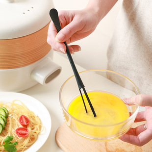 Mini Egg Beater with Small Spoon, Two-In-One Simple Manual Egg Beater, Sesame Sauce Scraper, Egg Stirring Stick