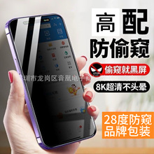 28度防窥钢化膜带包装适用苹果17Pro15pro1416Pro防摔高清手机膜