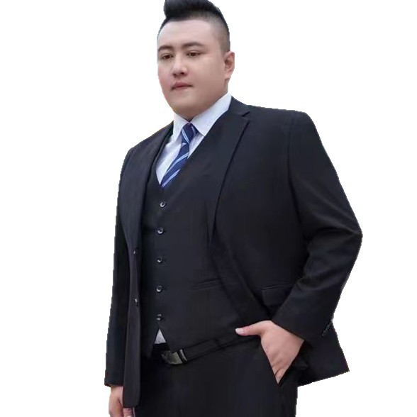 Plus-Size Men's Suit Set for Professional Interviews, Business Formal Wear, Weddings, Extra-Large Size Suits for Big and Tall Men, Men's Formal Wear