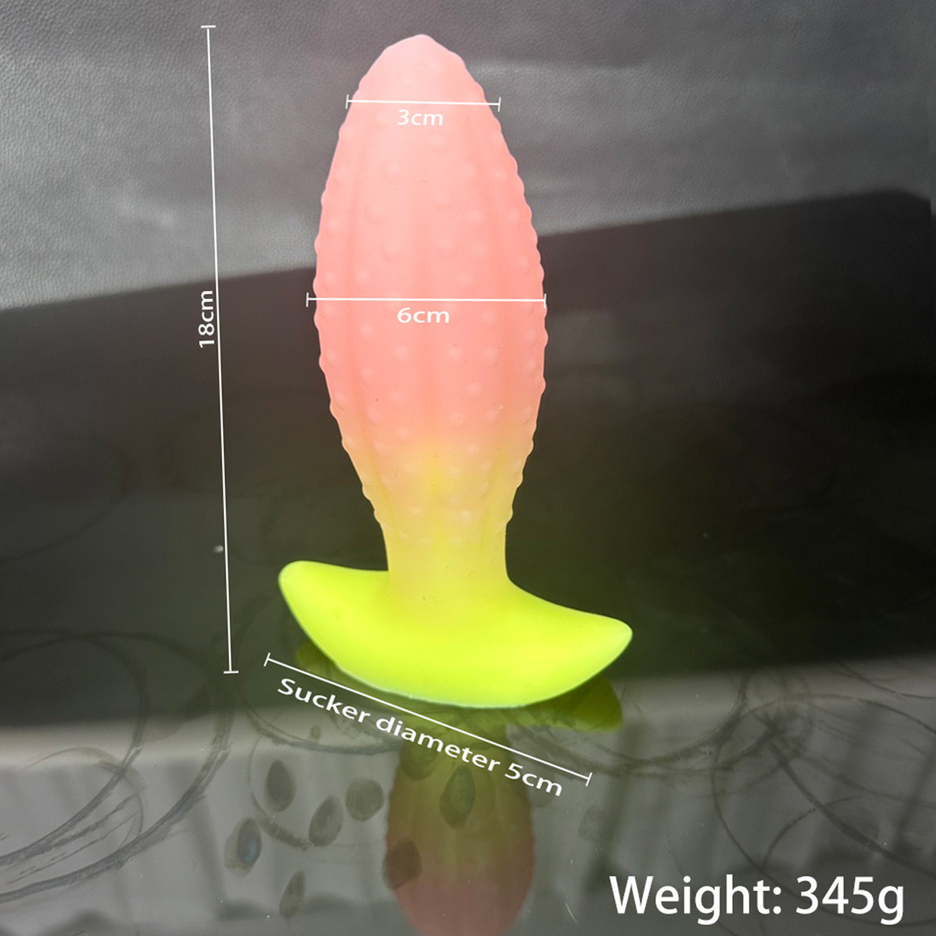 Jiuai Pineapple Anal Plug, Small Liquid Silicone, Colourful Alternative Adult Toy — detail image 3