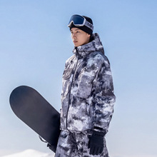 26新款迷彩滑雪服套装男女防风防水加厚保暖连帽滑雪衣裤套装情侣
