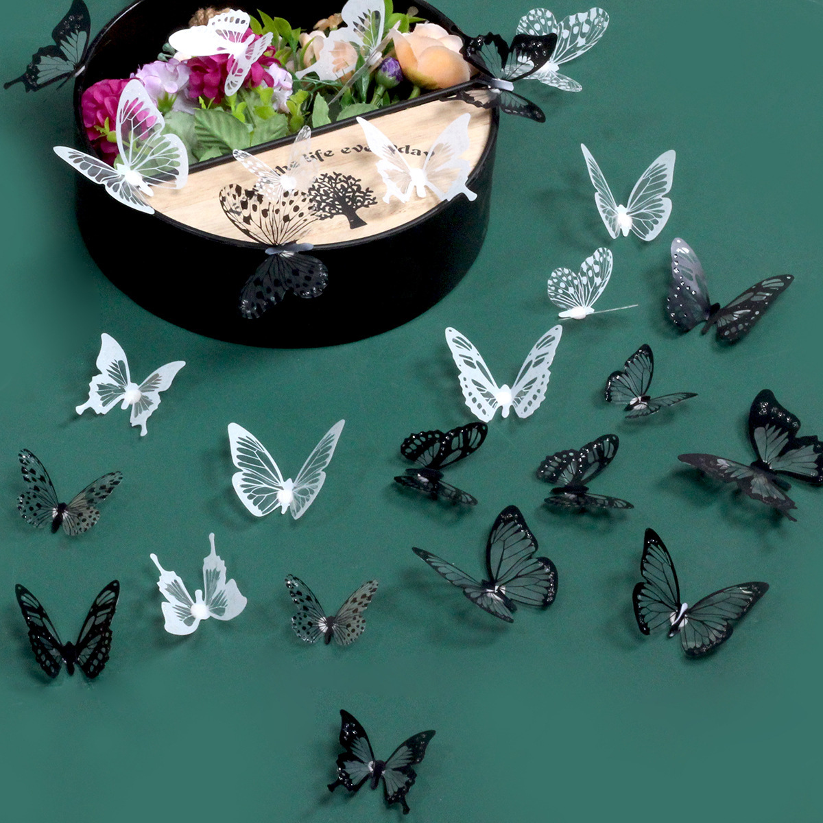 Cross-border 3d simulation Butterfly Home festival party decoration bedroom window wall stickers Gu Mei props living room