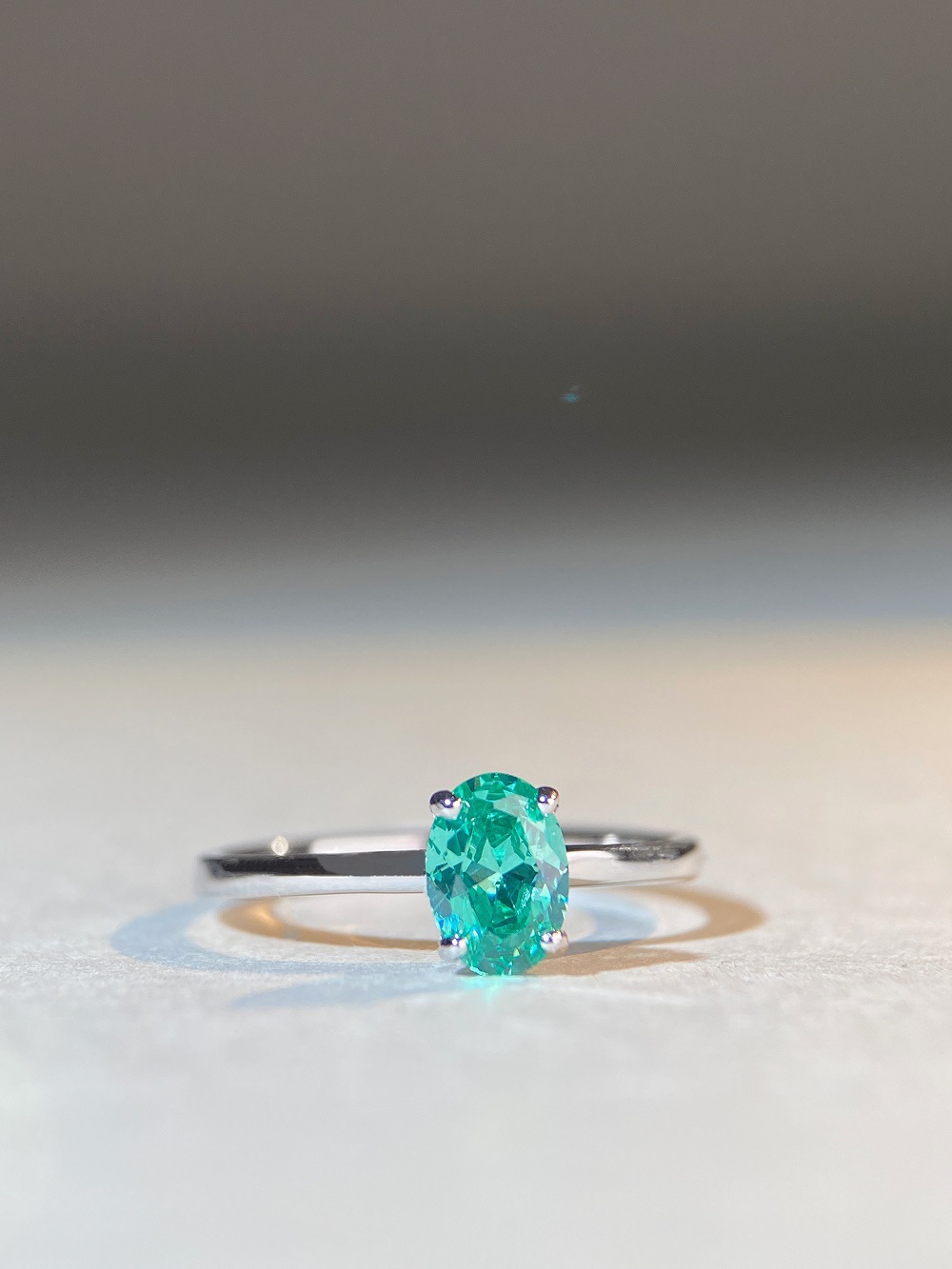 925 Sterling Silver High Carbon Diamond Oval Rings 925 Sterling Silver Rings display picture 3